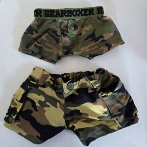 Build-A-Bear Green Camouflage Shorts & Boxers Set